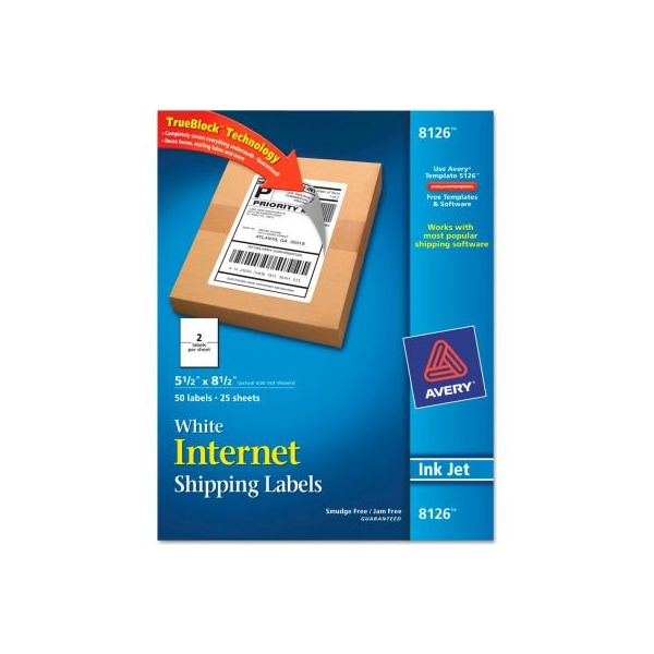 Avery Avery® Shipping Labels with TrueBlock Technology, 51/2 x 81/2